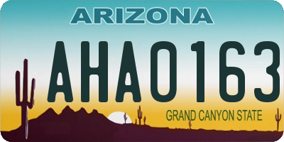 AZ license plate AHA0163