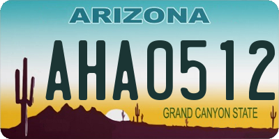AZ license plate AHA0512