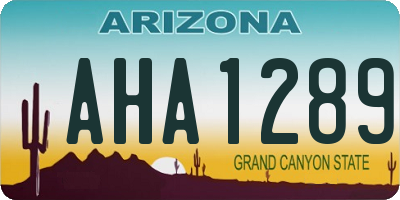AZ license plate AHA1289