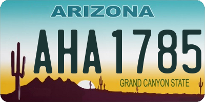 AZ license plate AHA1785