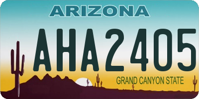AZ license plate AHA2405