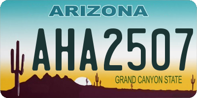AZ license plate AHA2507