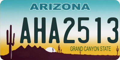 AZ license plate AHA2513