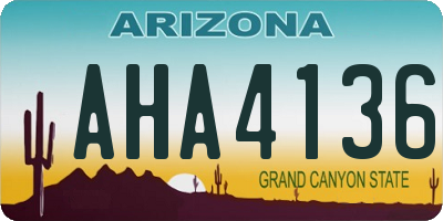 AZ license plate AHA4136
