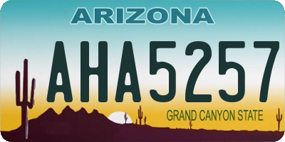 AZ license plate AHA5257