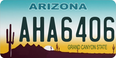 AZ license plate AHA6406