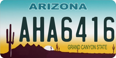 AZ license plate AHA6416