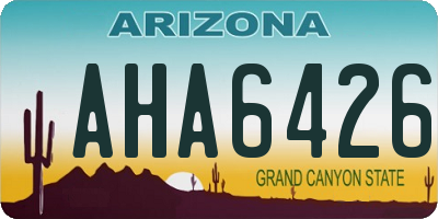 AZ license plate AHA6426