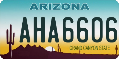 AZ license plate AHA6606