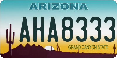 AZ license plate AHA8333