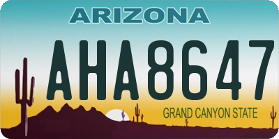 AZ license plate AHA8647