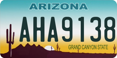 AZ license plate AHA9138