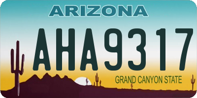 AZ license plate AHA9317