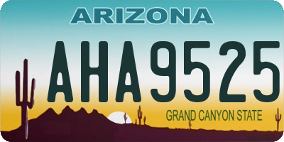 AZ license plate AHA9525