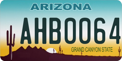 AZ license plate AHB0064