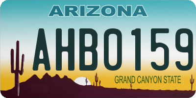 AZ license plate AHB0159