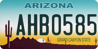 AZ license plate AHB0585