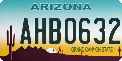AZ license plate AHB0632