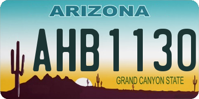 AZ license plate AHB1130