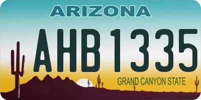 AZ license plate AHB1335
