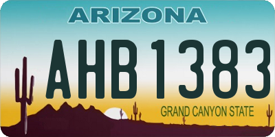 AZ license plate AHB1383