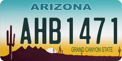 AZ license plate AHB1471
