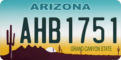 AZ license plate AHB1751