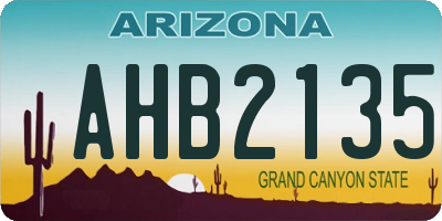 AZ license plate AHB2135