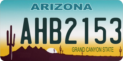 AZ license plate AHB2153