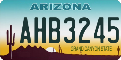 AZ license plate AHB3245