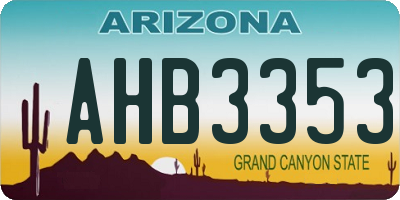 AZ license plate AHB3353