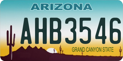 AZ license plate AHB3546