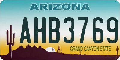 AZ license plate AHB3769