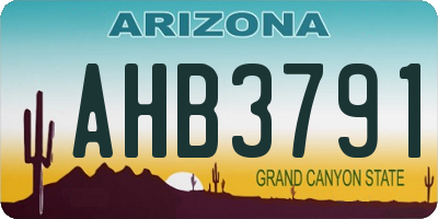AZ license plate AHB3791