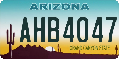 AZ license plate AHB4047
