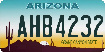 AZ license plate AHB4232