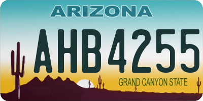 AZ license plate AHB4255
