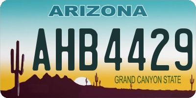 AZ license plate AHB4429