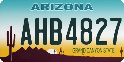 AZ license plate AHB4827