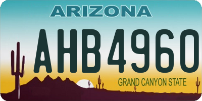 AZ license plate AHB4960