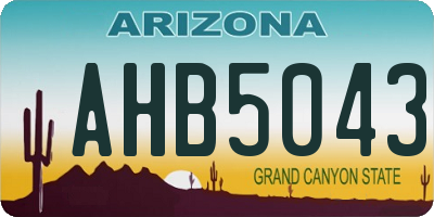 AZ license plate AHB5043