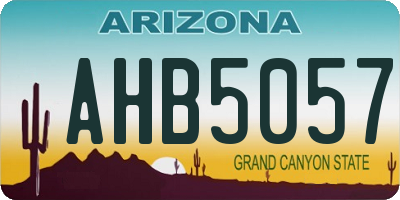 AZ license plate AHB5057