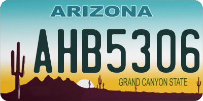 AZ license plate AHB5306
