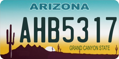 AZ license plate AHB5317