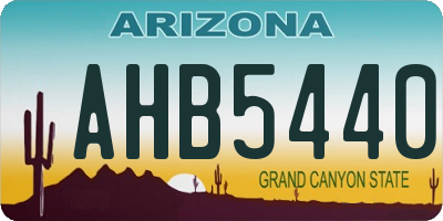 AZ license plate AHB5440