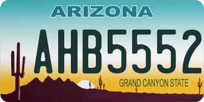 AZ license plate AHB5552