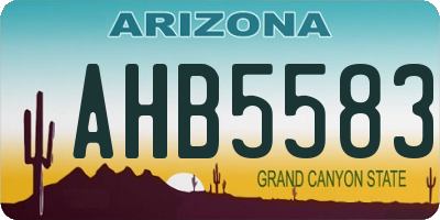 AZ license plate AHB5583