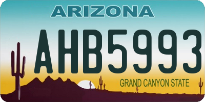 AZ license plate AHB5993