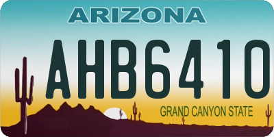 AZ license plate AHB6410