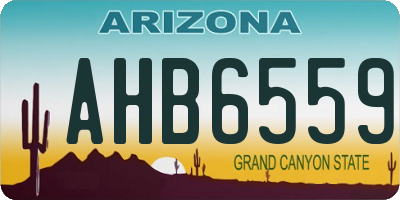 AZ license plate AHB6559